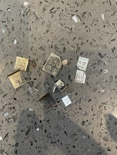 7 X VINTAGE TINY SILVER COLOURED MG APOTHECARY WEIGHTS