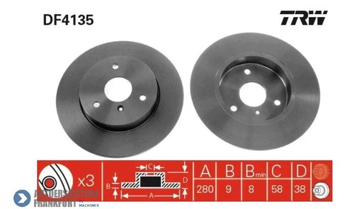 Trw front brake discs for - brake,
