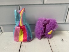 Barbie Little Club Chelsea Doll Blue Rainbow Dress Fur Jacket Outfit Clothes A3