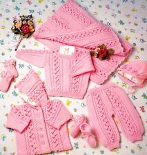 65 DK BABY BOY GIRL 14-20" COAT JUMPER BLANKET TREWS ETC KNITTING PATTERN COPY