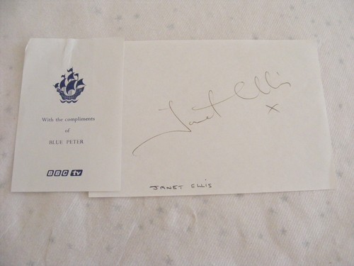 Janet ellis signed album page - album,