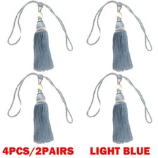 4Pc Large Light Blue Curtain