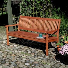 Rowlinson Willington Hardwood Garden Bench  1.5m 5ft 150cm Brown