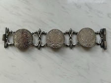 Vintage Austrian Maria Theresa Thaler Silver Coin Bracelet