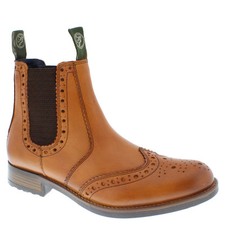 Frank James Chepstow Mens Brogue Chelsea Dealer Boots Tan or Bordo Cleated Sole
