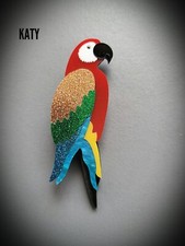 Tropical Parrot Brooch Bird