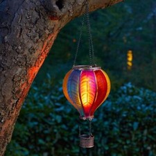 Hanging Rainbow Cool Flaming Effect Balloon Fiesta Solar Powered Garden Light