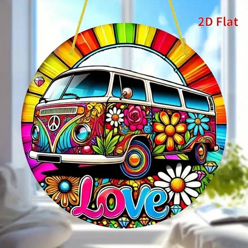 Peace hippie van - van, car