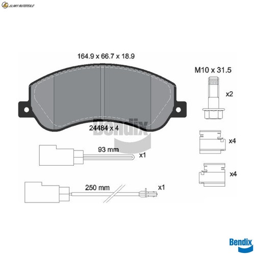 Brake pad set - set,