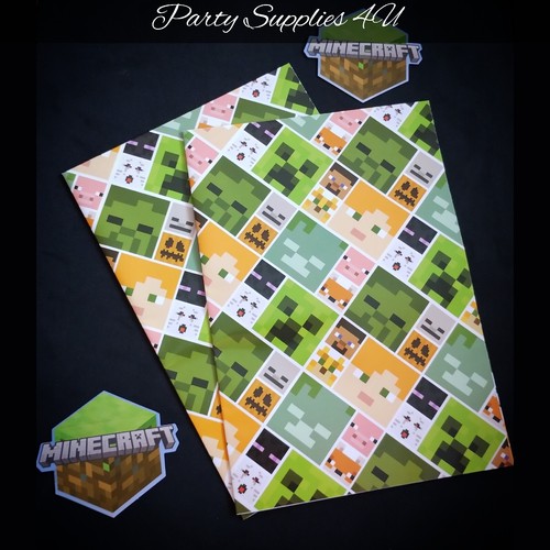 2pk minecraft wrapping paper - 2pk,