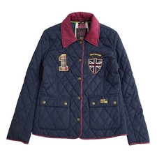 Paul's Boutique Navy Blue Snap Quilted Jacket Uk Women's Size S EE895