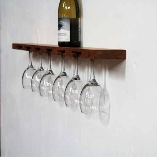 Wine glass floating shelf - wine,