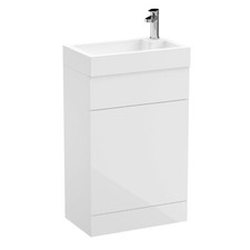 Combined Two In One Wash Basin Toilet Modern Style Cloakroom White Unit Basin