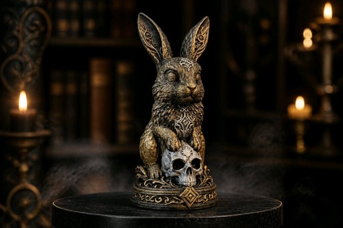 Gothic rabbit with skulls - gothic,