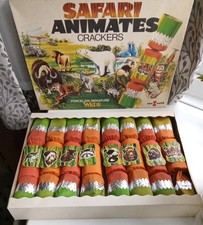 Rare 1973 Tom Smith Wade Whimsies Safari Animates 8 Christmas Crackers NEW BOXED