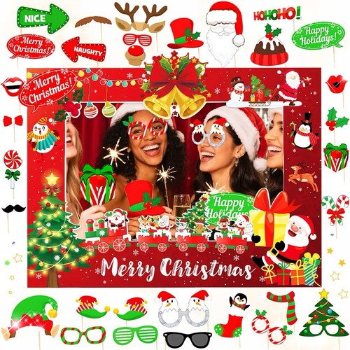 Christmas photo booth - booth, props