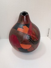 Hand Carved And Painted Gourd