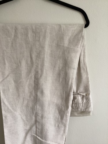 Cream linen blend wide leg - cream,