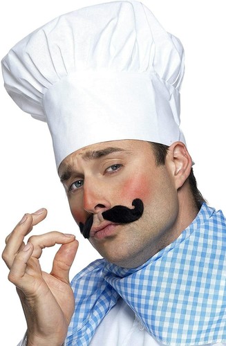 White fabric chef cook - white,