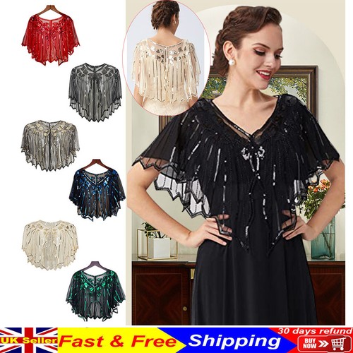 1920s vintage sequin shawl - vintage,