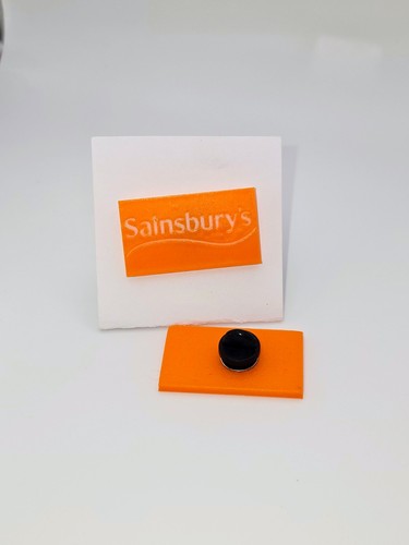 Sainsburys logo print pin - 3d,