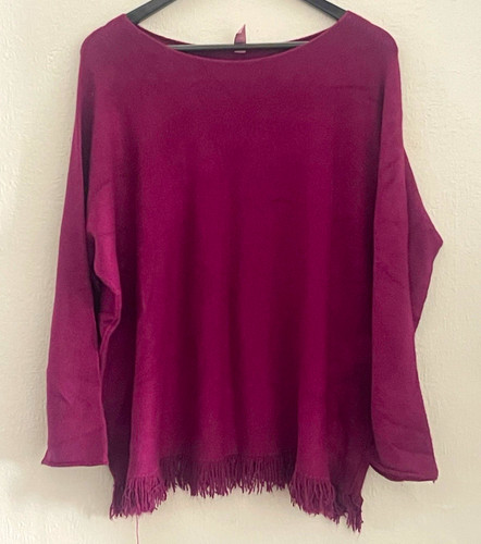 Italian purple knit boat neck - italian,