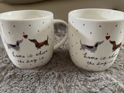 Pair dachshund mugs home - dachshund, by