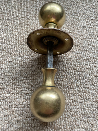 Vintage brass door knobs - brass,