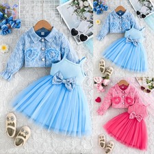 2PCS Kids Girls Floral Coat +