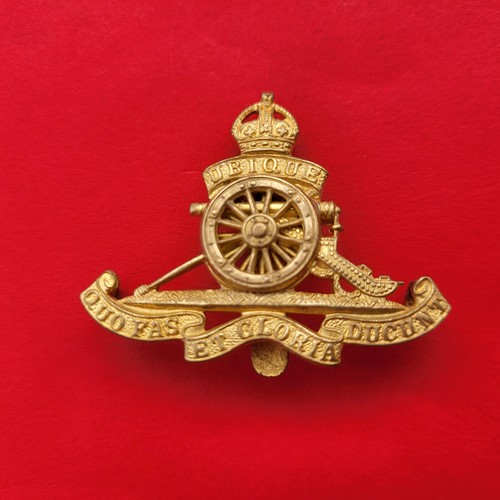 Royal artillery cap badge gilt - artillery,