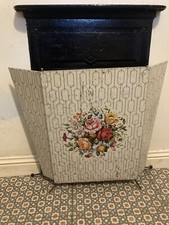 vintage metal folding fire guard/ screen Flowers ? Pattern Shabby Chic French ?