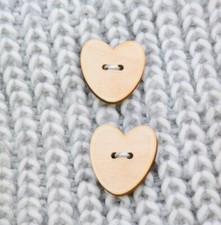 Wooden Heart Button