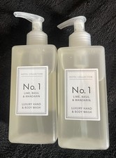 2 x Hotel Collection No1 Lime Basil Mandarin Hand & Body Wash, 250ml each