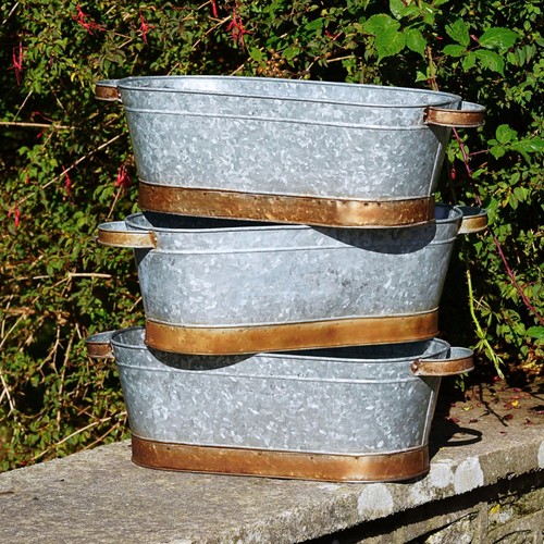 Large metal trough bronze rim - large,