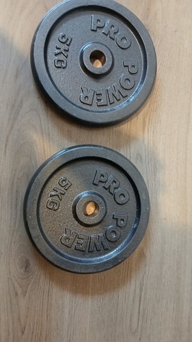 5kg cast iron weight plates - 2x,