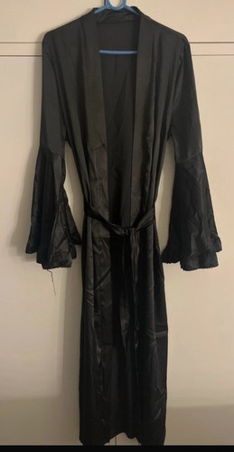 Women black satin kimono - women’s,