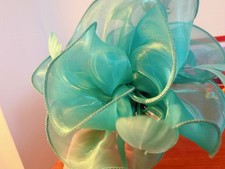Teal Turquoise Organza Flower