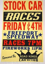 Stock Car Races Poster 11x17