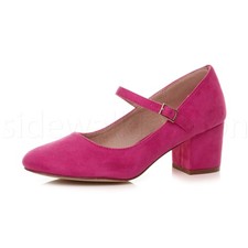 Womens ladies chunky mid heel