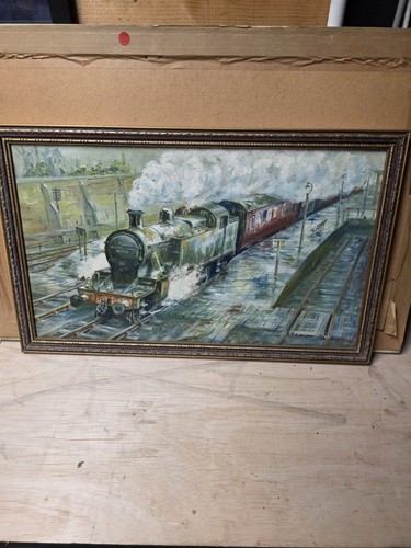 Original steam train - original, painting