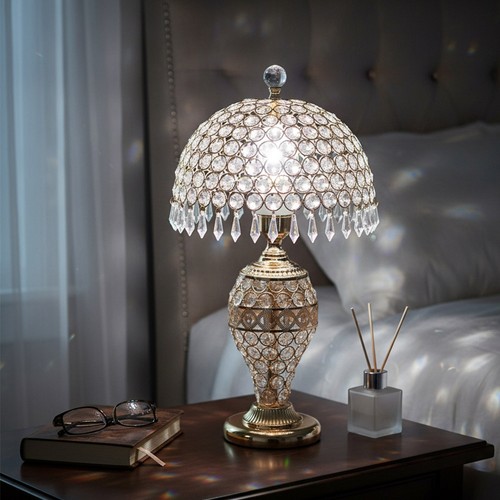 Crystal shade table lamp - crystal,