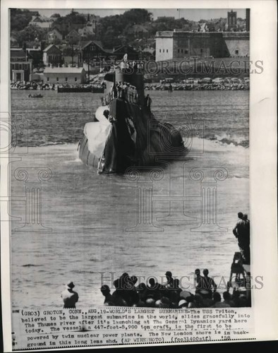 1958 press photo - photo, uss