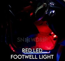 For SEAT LEON MK3 2008-17 INTERIOR LED PURE RED FOOTWELL LIGHT BULBS UPGRADE