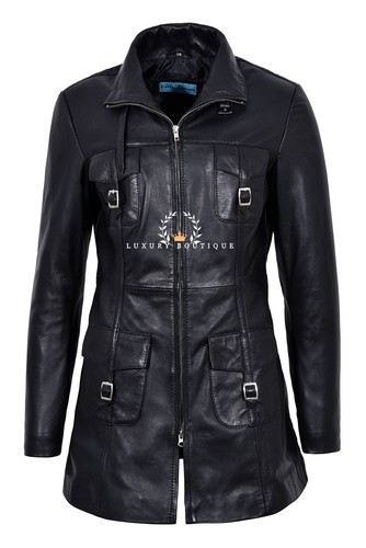 Ladies zip leather jacket - up,