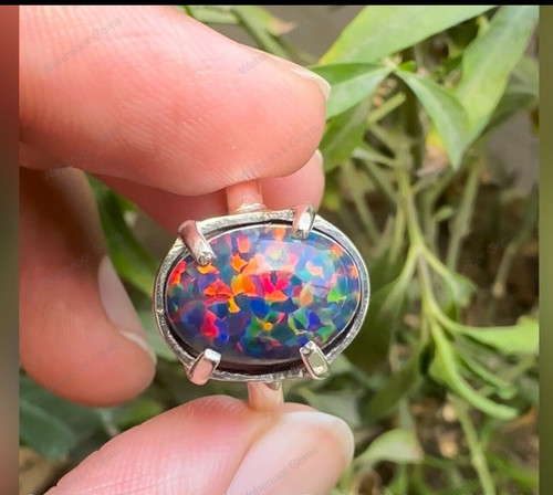 Black fire opal 925 - opal,