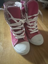 These are pink canvas high-top
