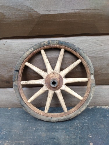 Antique wooden spoke wheel - wooden,