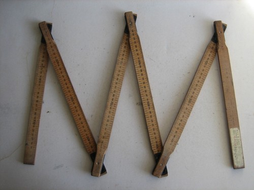 Vintage folding ruler - wooden, 2