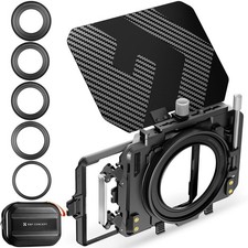 K&F Concept Mini Matte Box with Two 4 x5.65" Filter Trays Carbon Flag, 5 Adapter