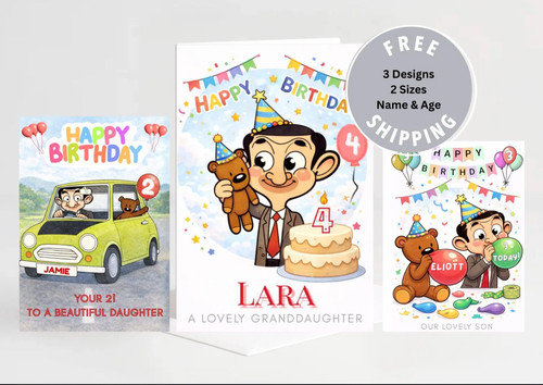 Bean style birthday card - mr,